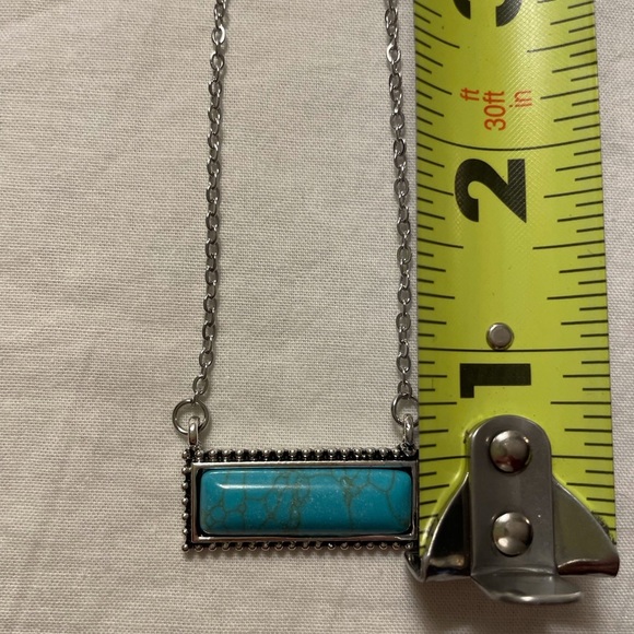 Faux Turquoise Bar Necklace - Picture 9 of 10
